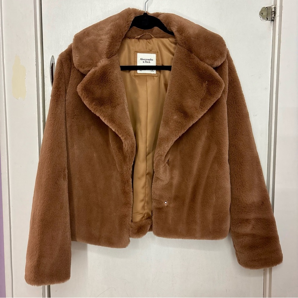 Abercrombie & Fitch Brown Faux Fur Jacket